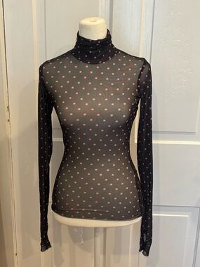 AFRM Mesh Polka Dot Top